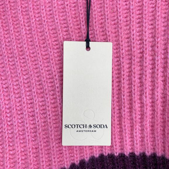 Scotch & Soda Pink Purple Colorblock Chunky Knit Wool Alpaca Sweater - Picture 10 of 10